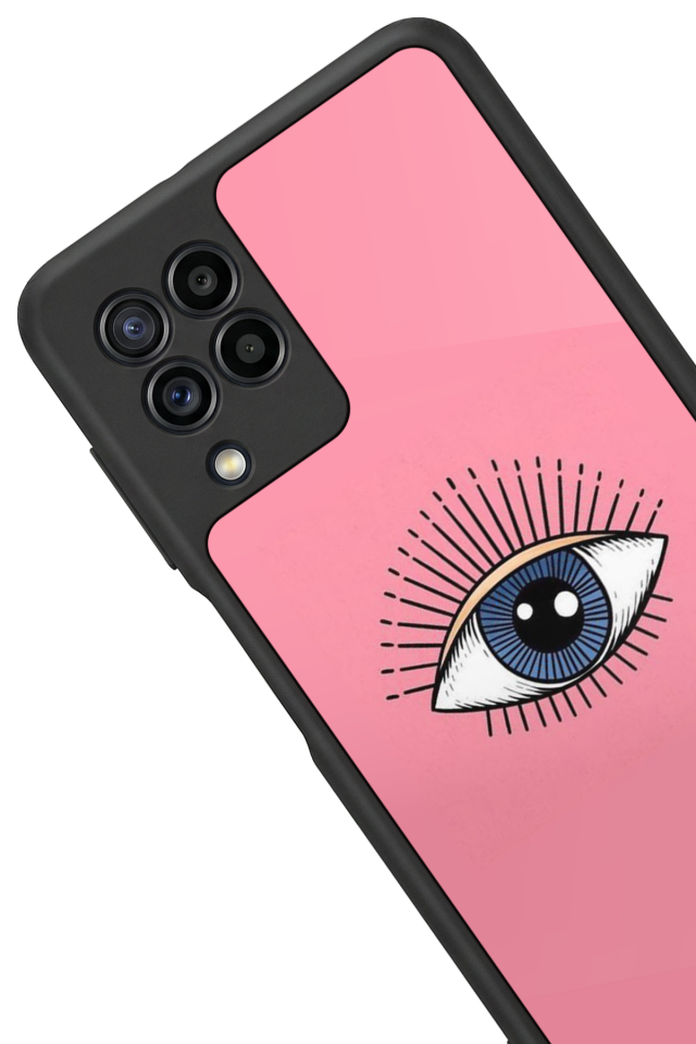 Samsung Galaxy M32 Uyumlu Göz Tasarımlı Glossy Premium Kılıf