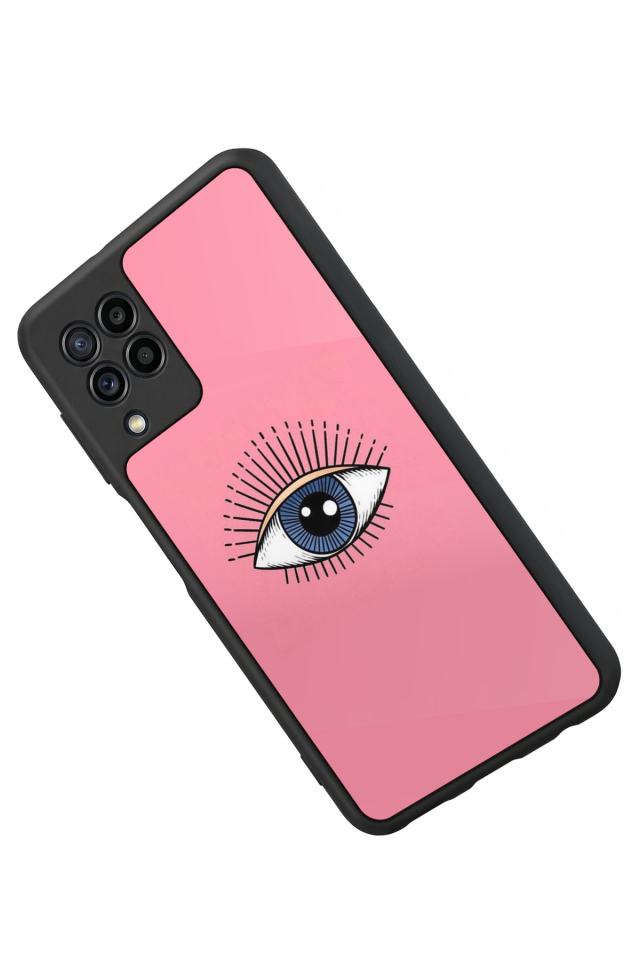 Samsung Galaxy M32 Uyumlu Göz Tasarımlı Glossy Premium Kılıf