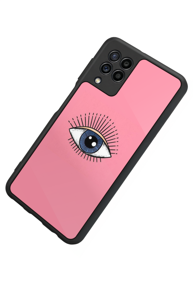 Samsung Galaxy M32 Uyumlu Göz Tasarımlı Glossy Premium Kılıf