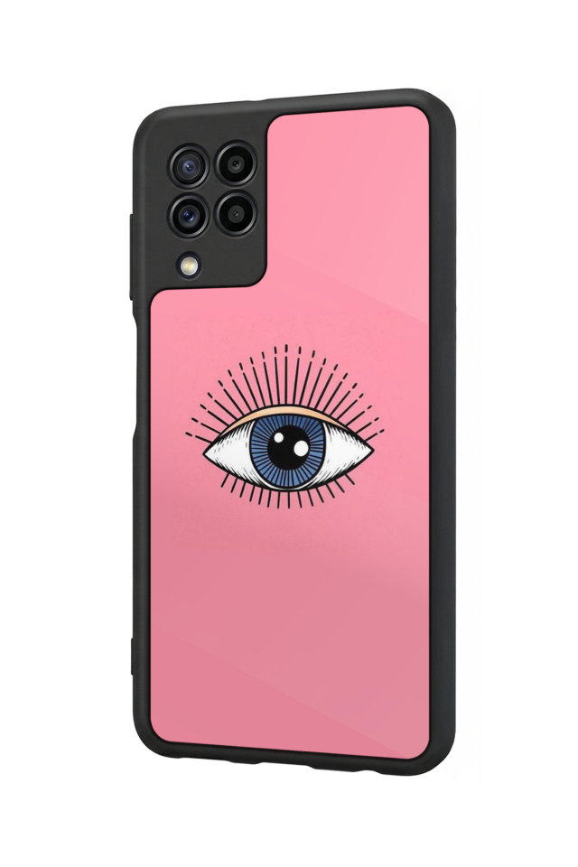 Samsung Galaxy M32 Uyumlu Göz Tasarımlı Glossy Premium Kılıf