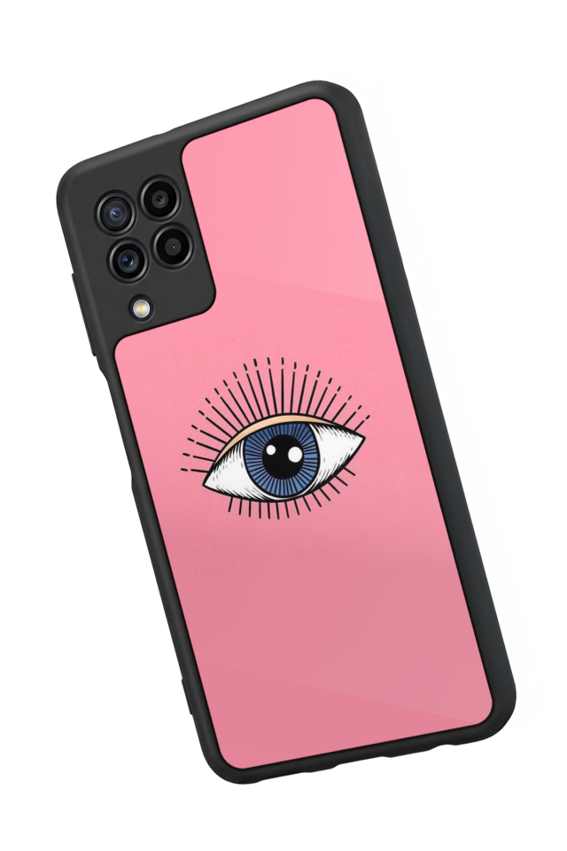 Samsung Galaxy M32 Uyumlu Göz Tasarımlı Glossy Premium Kılıf