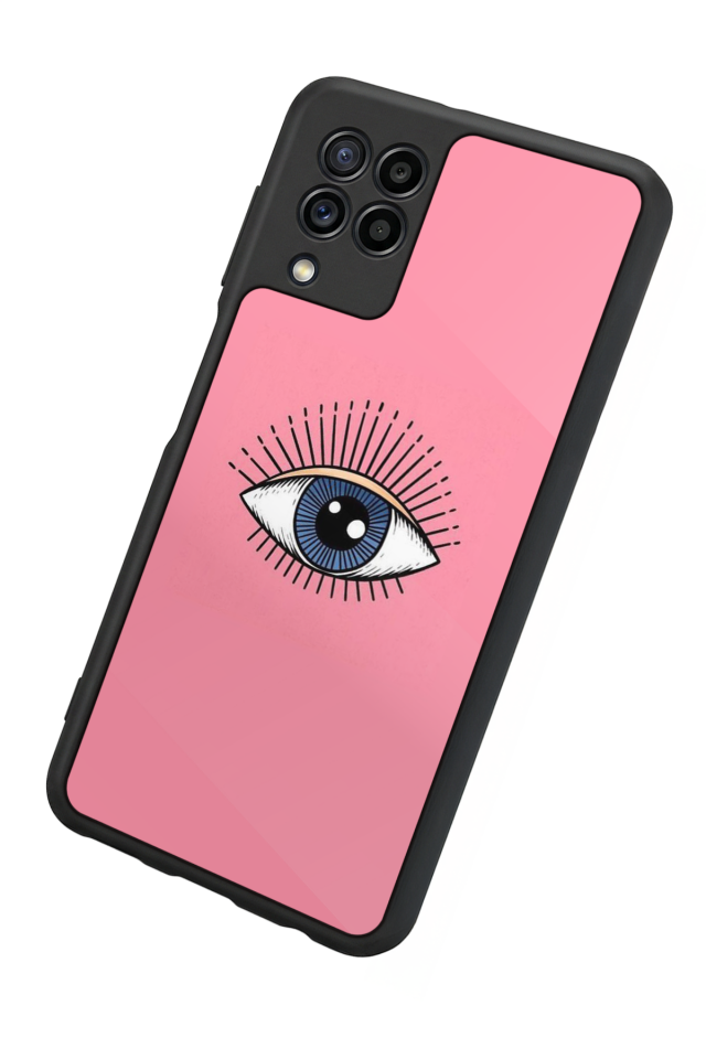 Samsung Galaxy M32 Uyumlu Göz Tasarımlı Glossy Premium Kılıf