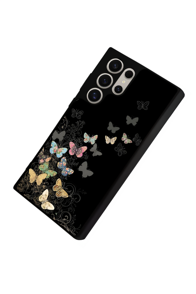 Samsung Galaxy S22 Ultra Uyumlu Kelebek Tasarımlı Glossy Premium Kılıf