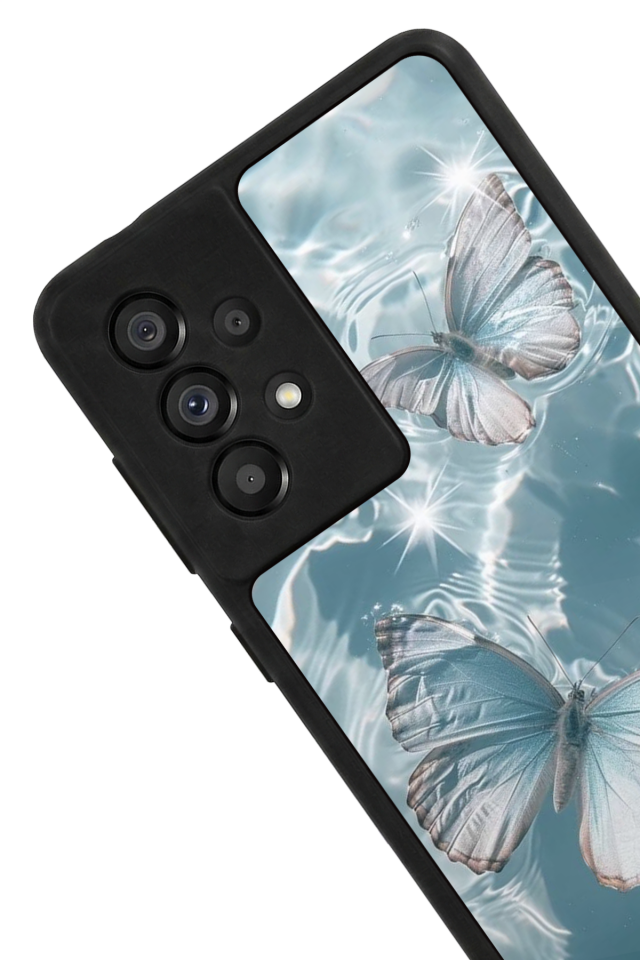 Samsung Galaxy A73 Uyumlu Kelebek Tasarımlı Glossy Premium Kılıf