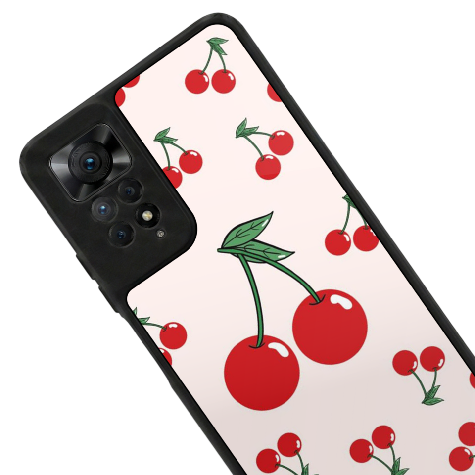 Xiaomi Redmi Note 11 Pro Uyumlu Kiraz Tasarımlı Glossy Premium Kılıf