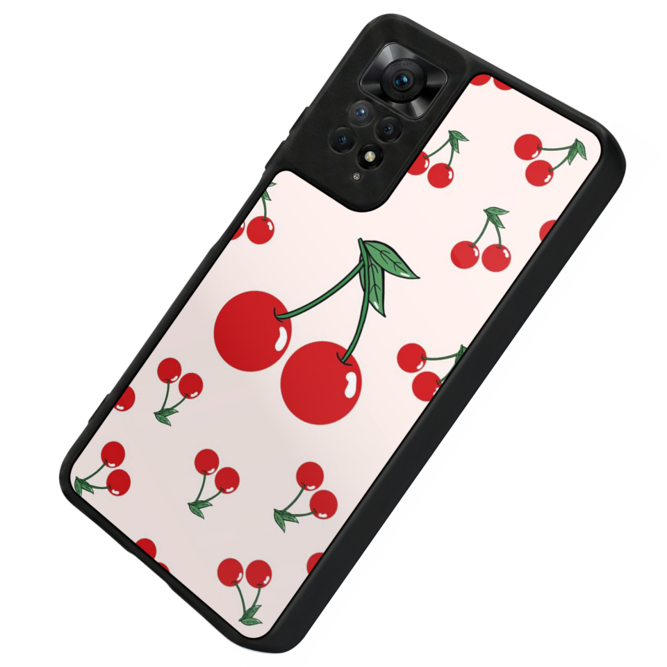 Xiaomi Redmi Note 11 Pro Uyumlu Kiraz Tasarımlı Glossy Premium Kılıf