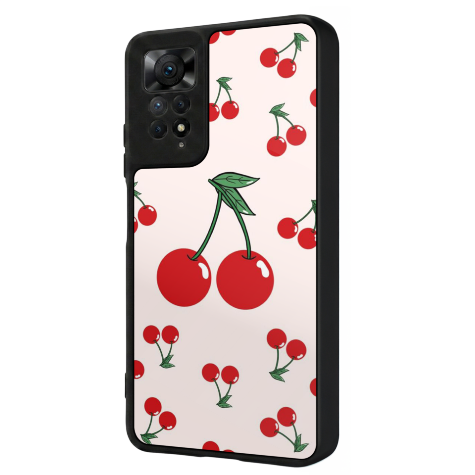Xiaomi Redmi Note 11 Pro Uyumlu Kiraz Tasarımlı Glossy Premium Kılıf