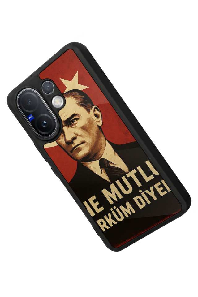 Vivo V60 Uyumlu  Mustafa Kemal Ataturk Tasarımlı Glossy Premium Kılıf