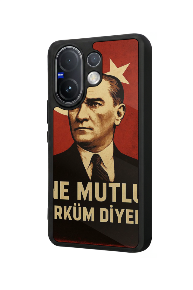 Vivo V60 Uyumlu  Mustafa Kemal Ataturk Tasarımlı Glossy Premium Kılıf