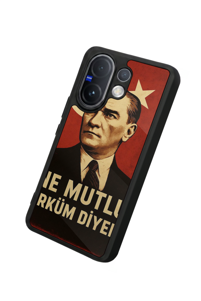 Vivo V60 Uyumlu  Mustafa Kemal Ataturk Tasarımlı Glossy Premium Kılıf