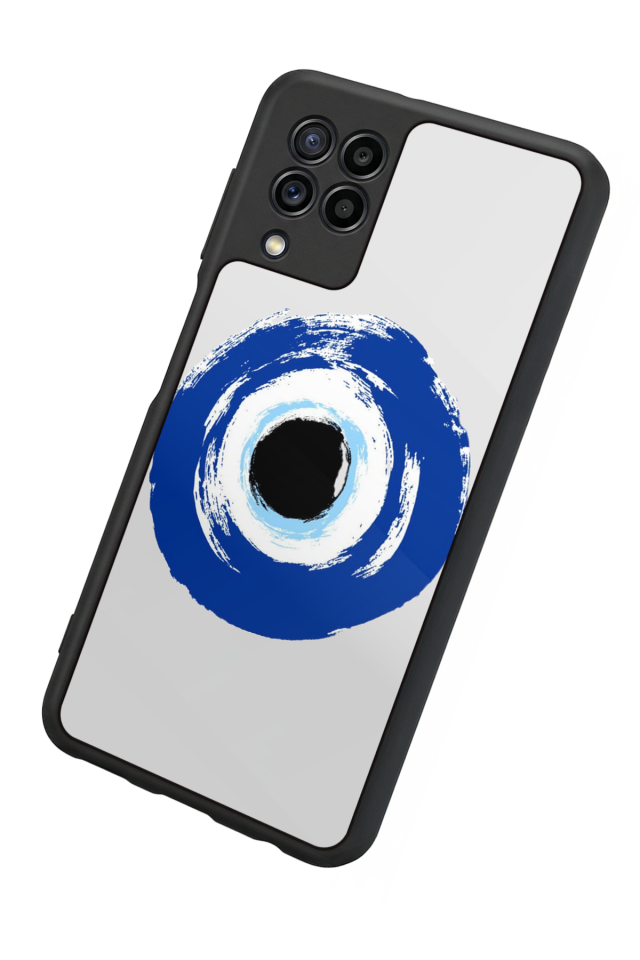 Samsung Galaxy M22 Uyumlu Nazar Tasarımlı Glossy Premium Kılıf