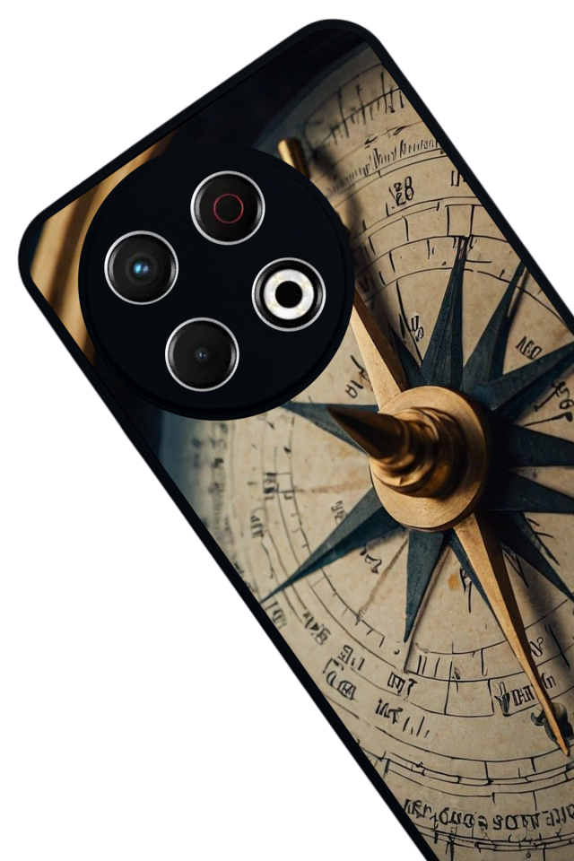 Tecno Spark 30 Pro Uyumlu Pusula Tasarımlı Glossy Premium Kılıf