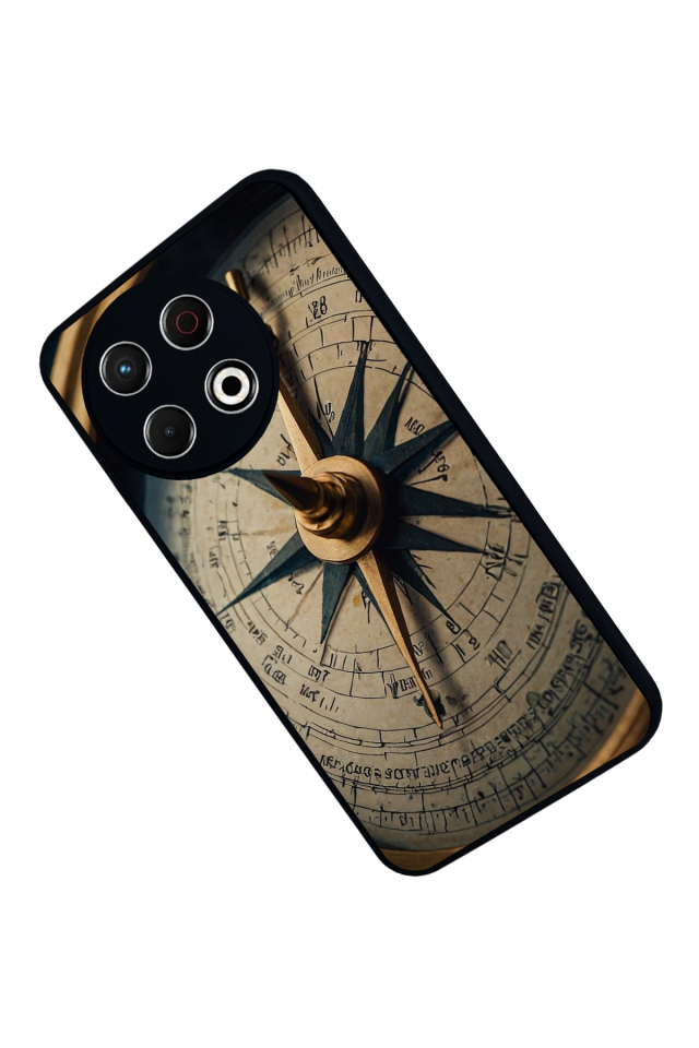 Tecno Spark 30 Pro Uyumlu Pusula Tasarımlı Glossy Premium Kılıf