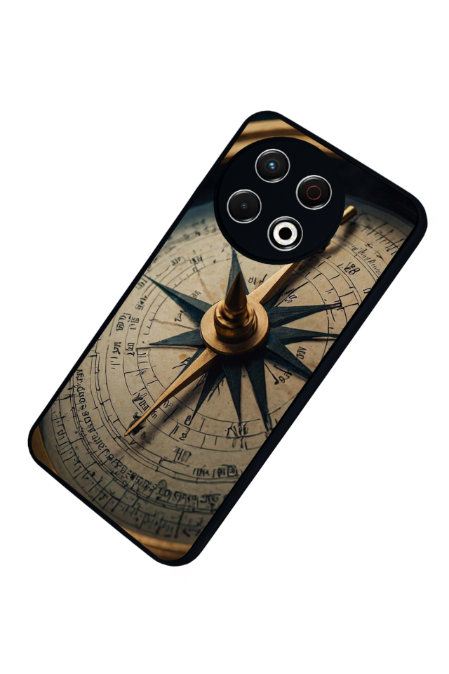 Tecno Spark 30 Pro Uyumlu Pusula Tasarımlı Glossy Premium Kılıf