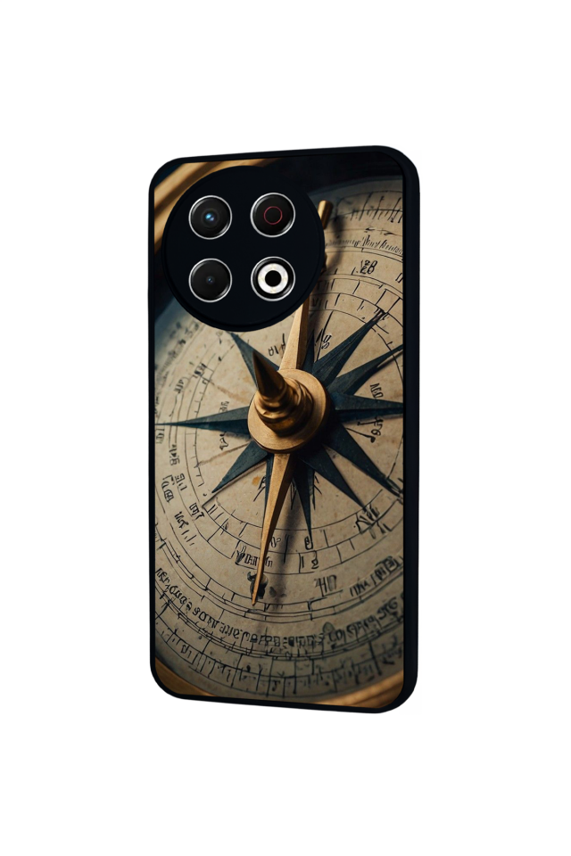 Tecno Spark 30 Pro Uyumlu Pusula Tasarımlı Glossy Premium Kılıf