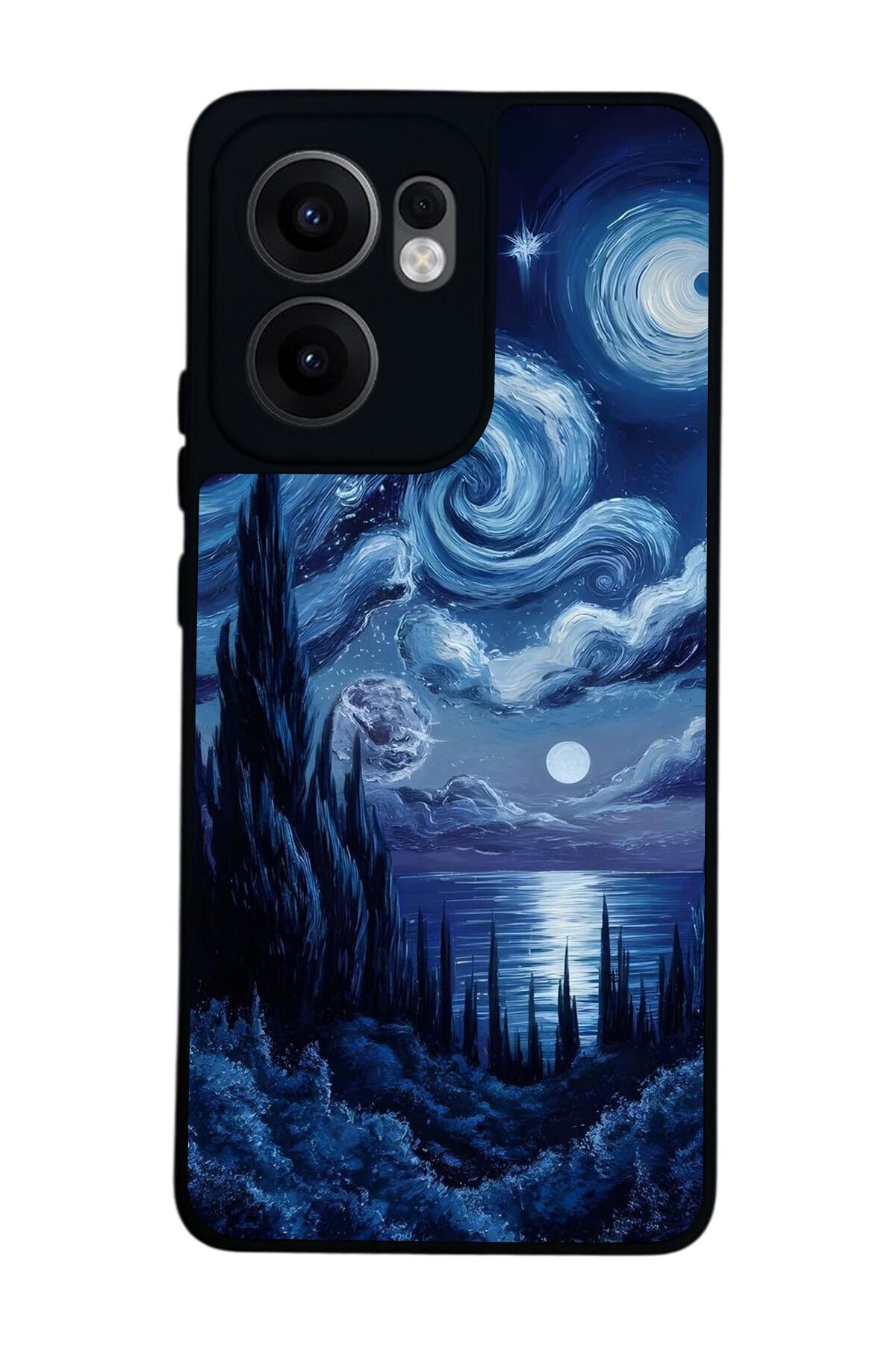 Oppo Reno 13F Uyumlu Ay Tasarımlı Glossy Premium Kılıf