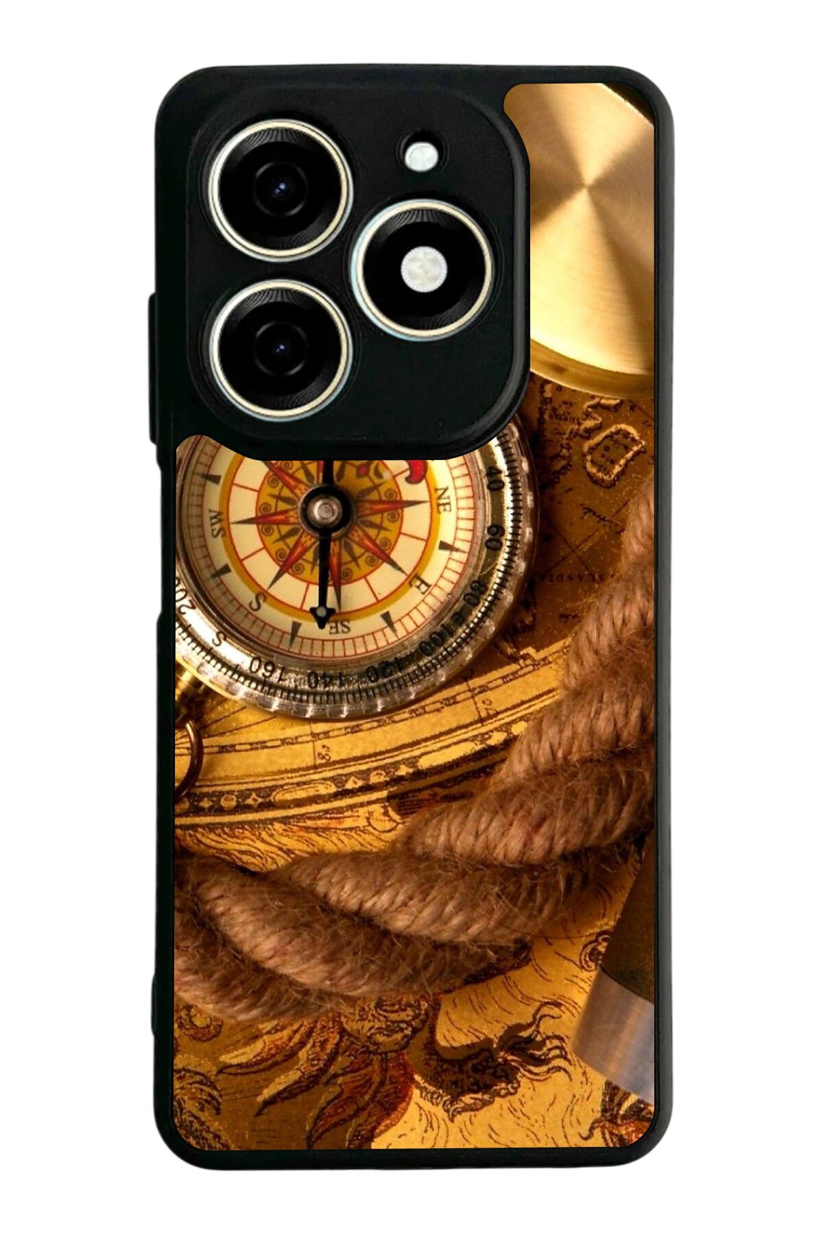 Infınıx Smart 8 Pro Uyumlu Pusula Tasarımlı Glossy Premium Kılıf