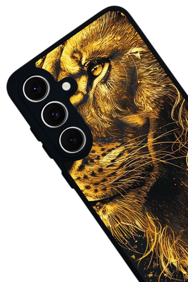 Samsung Galaxy S24 FE Uyumlu Aslan Tasarımlı Glossy Premium Kılıf