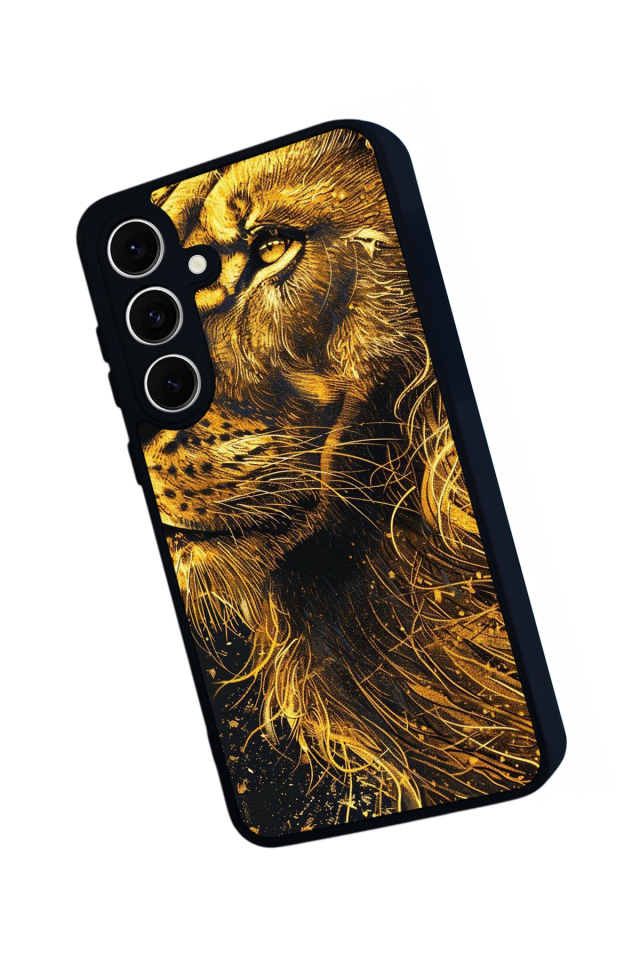 Samsung Galaxy S24 FE Uyumlu Aslan Tasarımlı Glossy Premium Kılıf