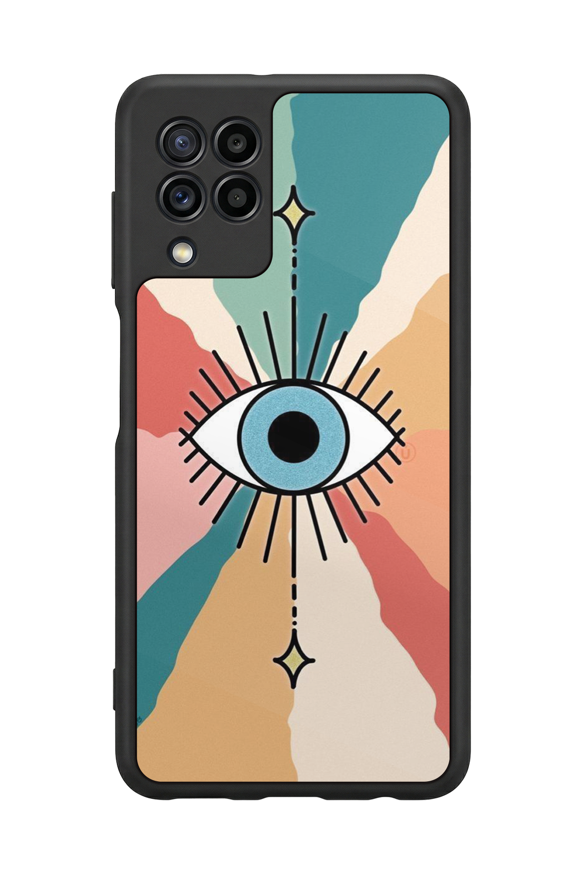 Samsung Galaxy M32 Uyumlu Göz Tasarımlı Glossy Premium Kılıf