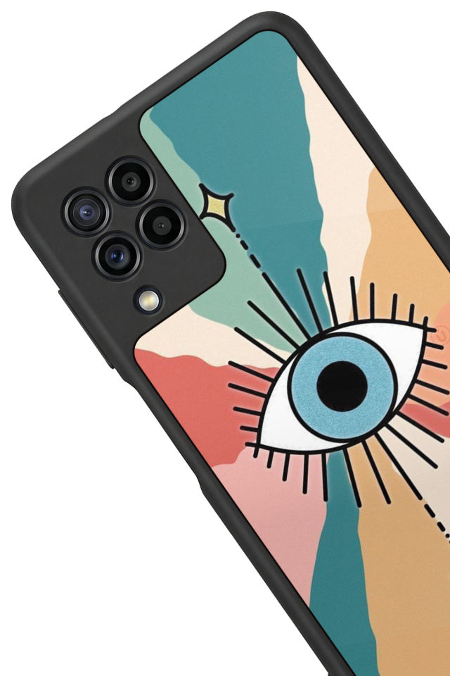Samsung Galaxy M32 Uyumlu Göz Tasarımlı Glossy Premium Kılıf
