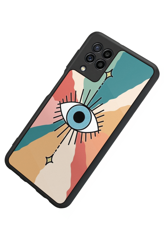 Samsung Galaxy M32 Uyumlu Göz Tasarımlı Glossy Premium Kılıf