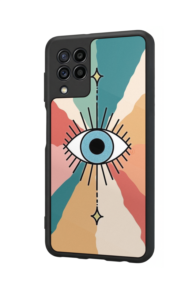 Samsung Galaxy M32 Uyumlu Göz Tasarımlı Glossy Premium Kılıf