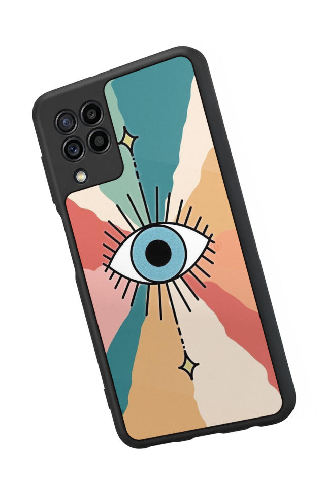 Samsung Galaxy M32 Uyumlu Göz Tasarımlı Glossy Premium Kılıf