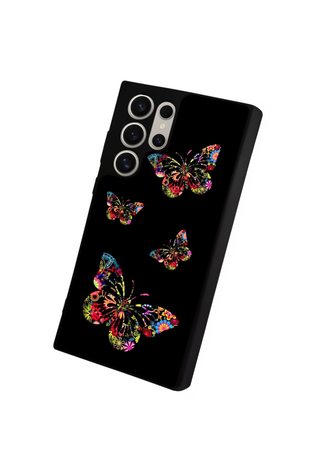 Samsung Galaxy S22 Ultra Uyumlu Kelebek Tasarımlı Glossy Premium Kılıf