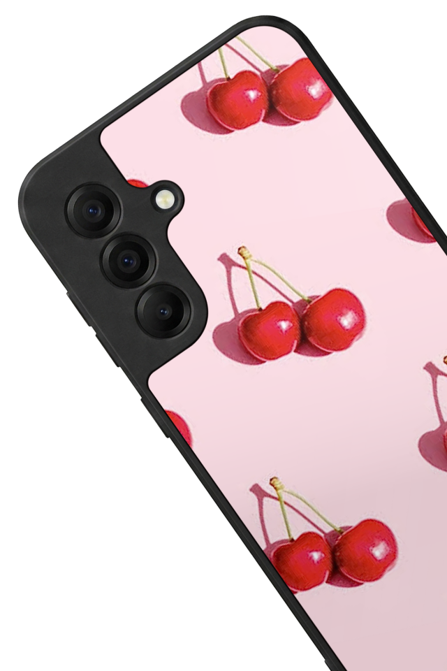Samsung Galaxy A17 Uyumlu Kiraz Tasarımlı Glossy Premium Kılıf