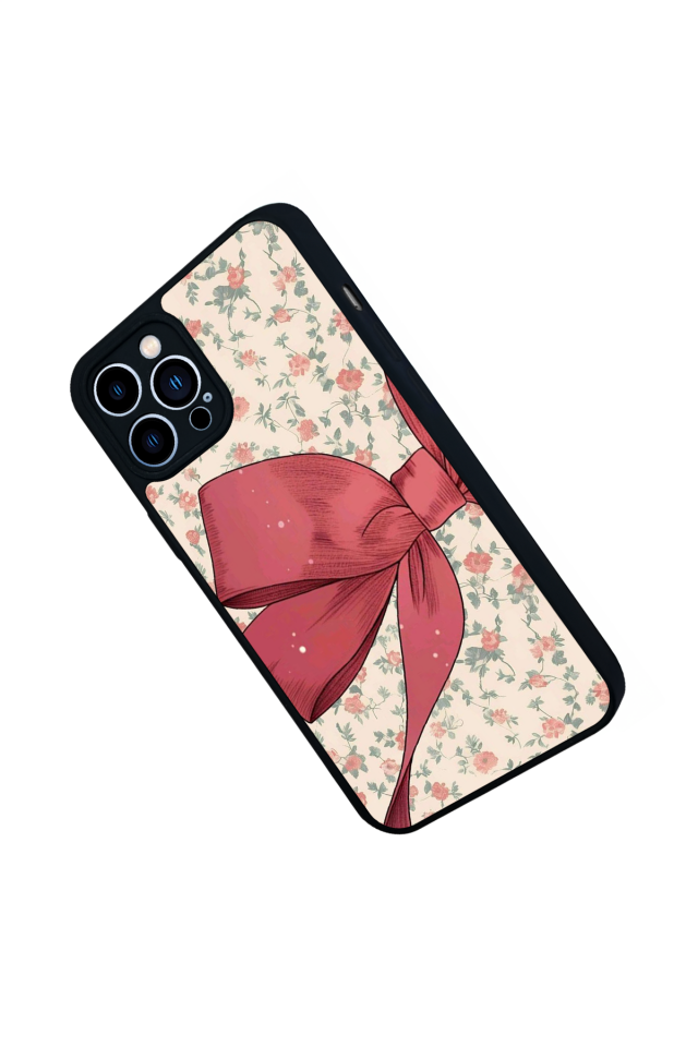 iPhone 12 Pro Max Uyumlu Kurdele Tasarımlı Glossy Premium Kılıf
