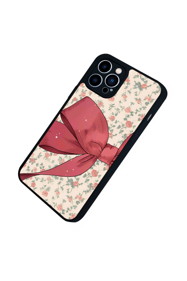 iPhone 12 Pro Max Uyumlu Kurdele Tasarımlı Glossy Premium Kılıf
