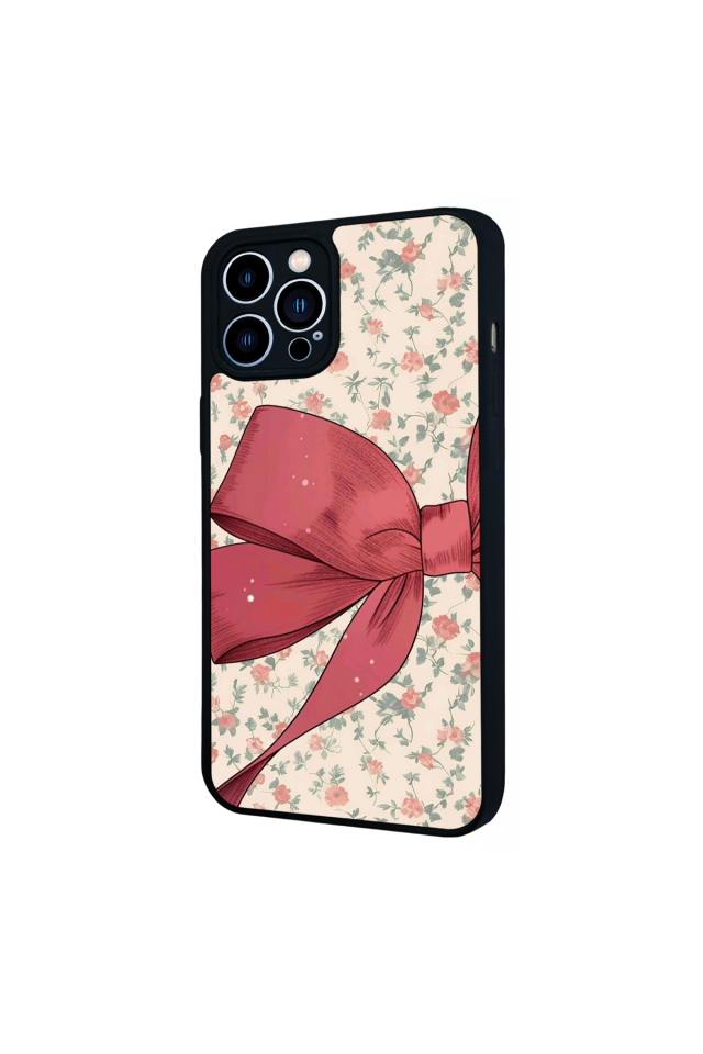 iPhone 12 Pro Max Uyumlu Kurdele Tasarımlı Glossy Premium Kılıf