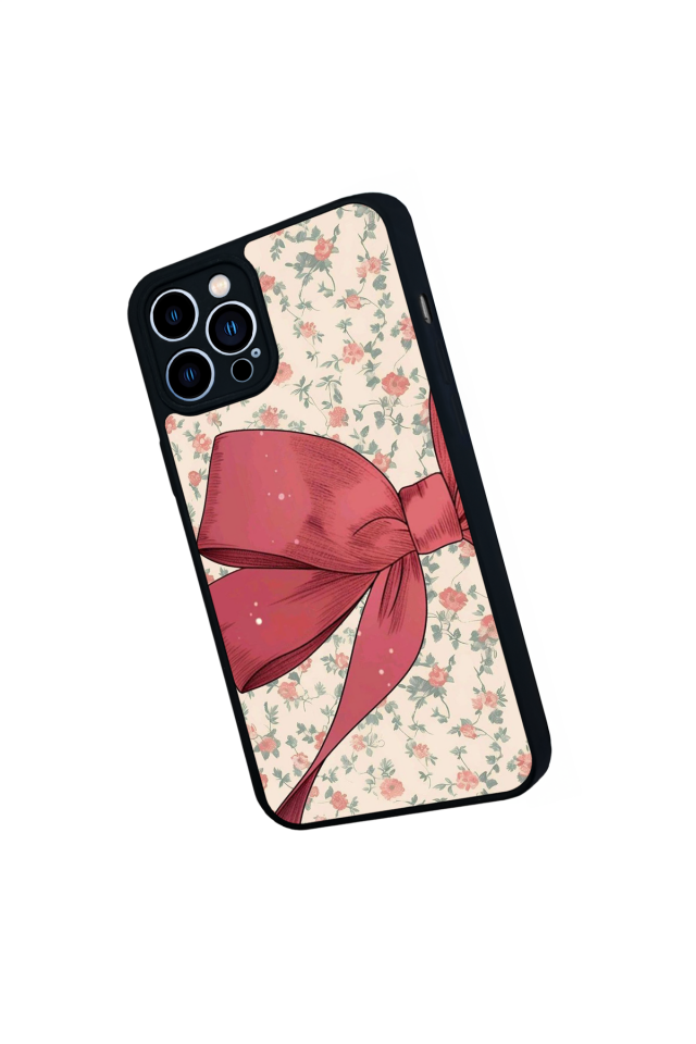 iPhone 12 Pro Max Uyumlu Kurdele Tasarımlı Glossy Premium Kılıf