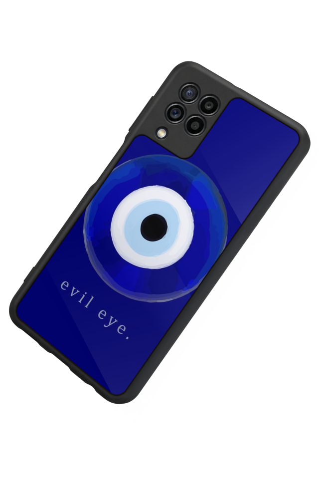 Samsung Galaxy M22 Uyumlu Nazar Tasarımlı Glossy Premium Kılıf