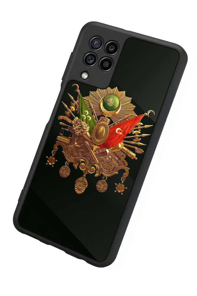 Samsung Galaxy M32 Uyumlu Osmanli Tugrasi Tasarımlı Glossy Premium Kılıf