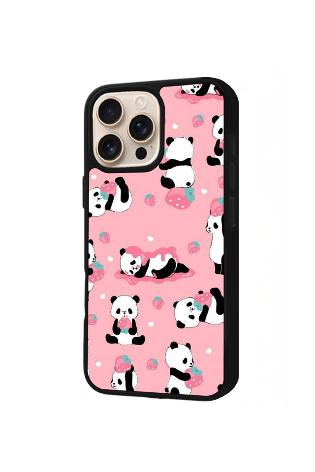 iPhone 16 Pro Uyumlu Panda Tasarımlı Glossy Premium Kılıf