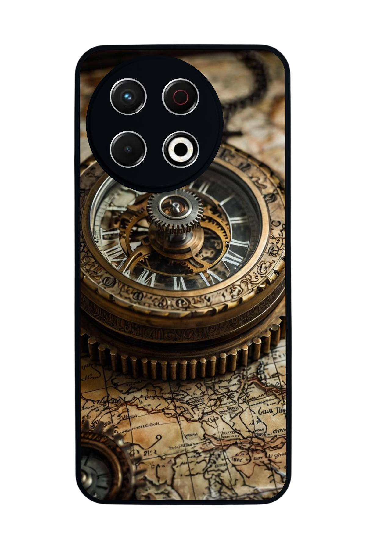 Tecno Spark 30 Pro Uyumlu Pusula Tasarımlı Glossy Premium Kılıf