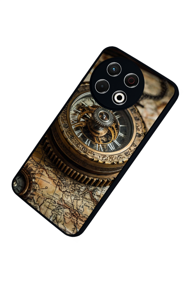 Tecno Spark 30 Pro Uyumlu Pusula Tasarımlı Glossy Premium Kılıf