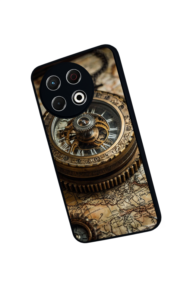 Tecno Spark 30 Pro Uyumlu Pusula Tasarımlı Glossy Premium Kılıf