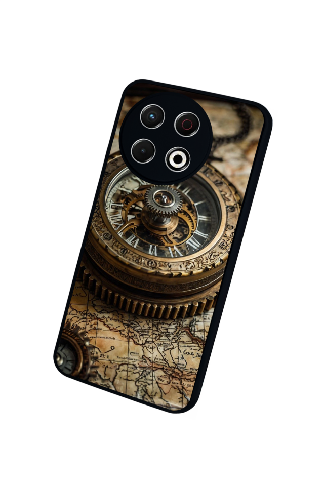 Tecno Spark 30 Pro Uyumlu Pusula Tasarımlı Glossy Premium Kılıf