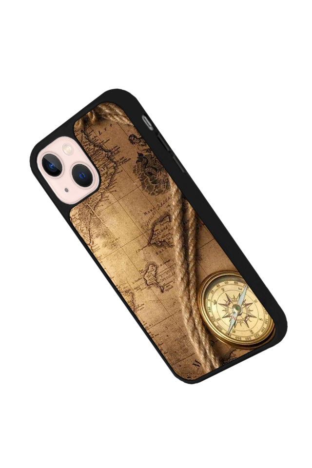 iPhone 15 Plus Uyumlu Pusula Tasarımlı Glossy Premium Kılıf