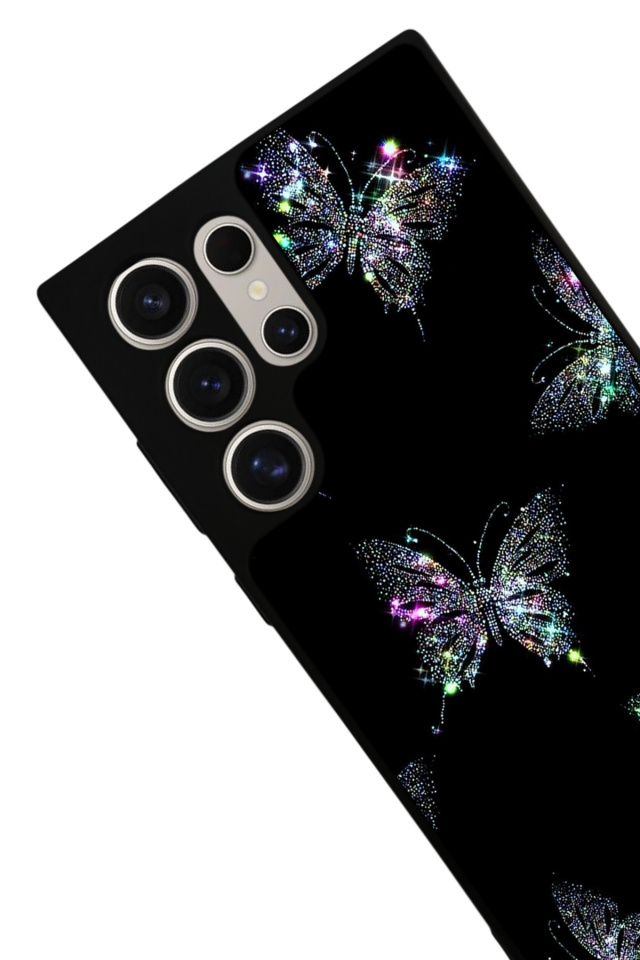 Samsung Galaxy S22 Ultra Uyumlu Kelebek Tasarımlı Glossy Premium Kılıf