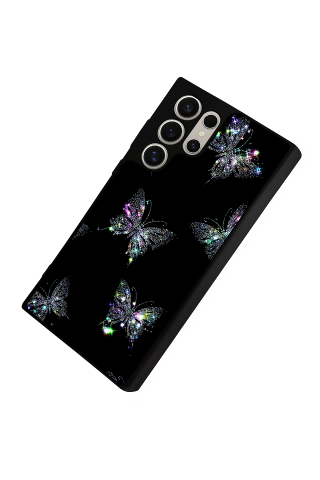 Samsung Galaxy S22 Ultra Uyumlu Kelebek Tasarımlı Glossy Premium Kılıf