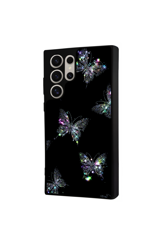 Samsung Galaxy S22 Ultra Uyumlu Kelebek Tasarımlı Glossy Premium Kılıf