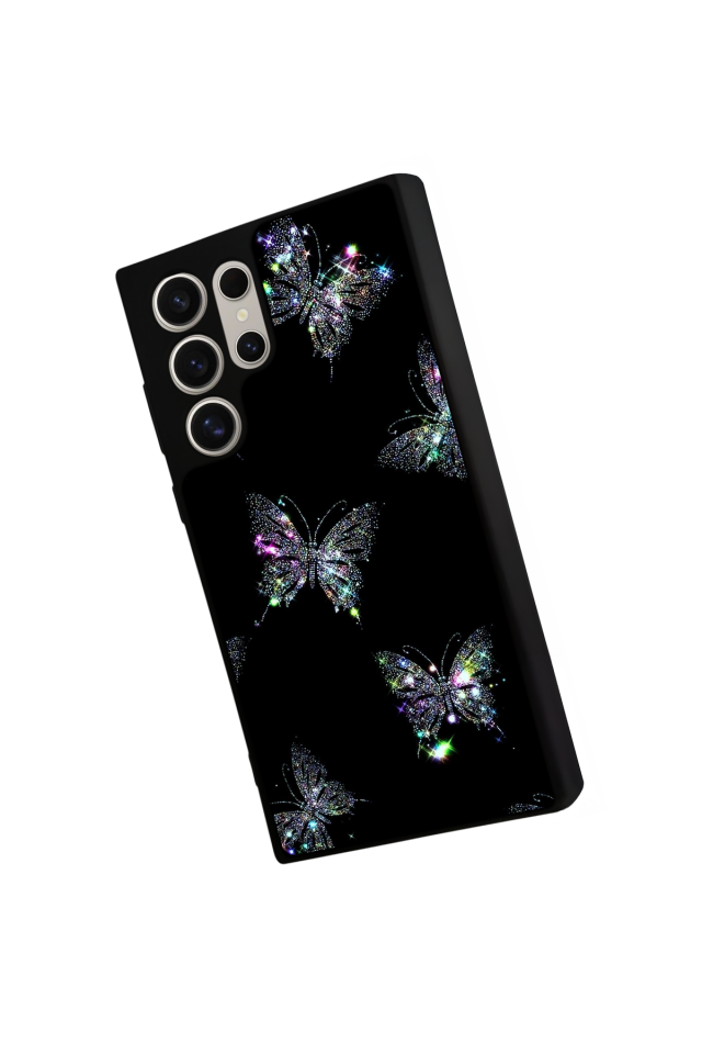 Samsung Galaxy S22 Ultra Uyumlu Kelebek Tasarımlı Glossy Premium Kılıf
