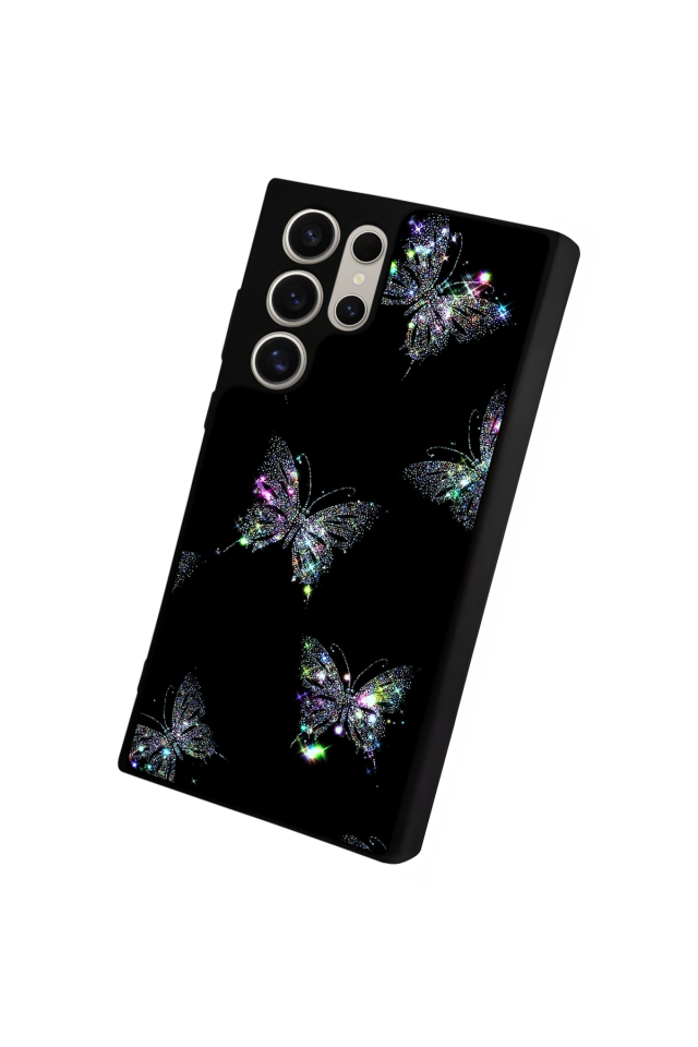 Samsung Galaxy S22 Ultra Uyumlu Kelebek Tasarımlı Glossy Premium Kılıf