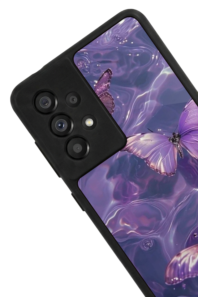 Samsung Galaxy A73 Uyumlu Kelebek Tasarımlı Glossy Premium Kılıf