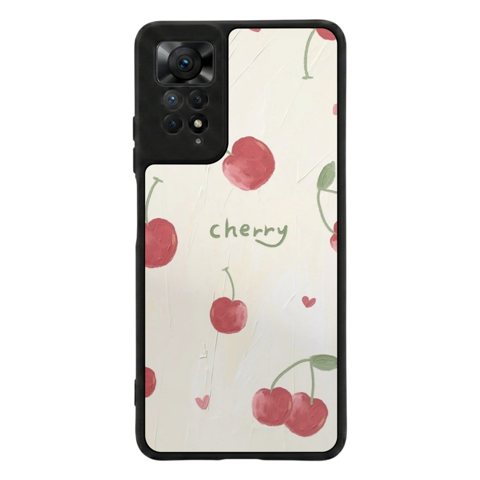 Xiaomi Redmi Note 11 Pro Uyumlu Kiraz Tasarımlı Glossy Premium Kılıf