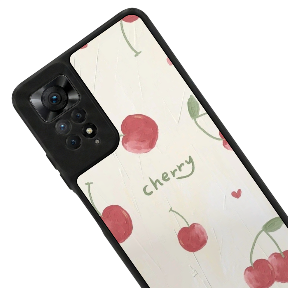Xiaomi Redmi Note 11 Pro Uyumlu Kiraz Tasarımlı Glossy Premium Kılıf